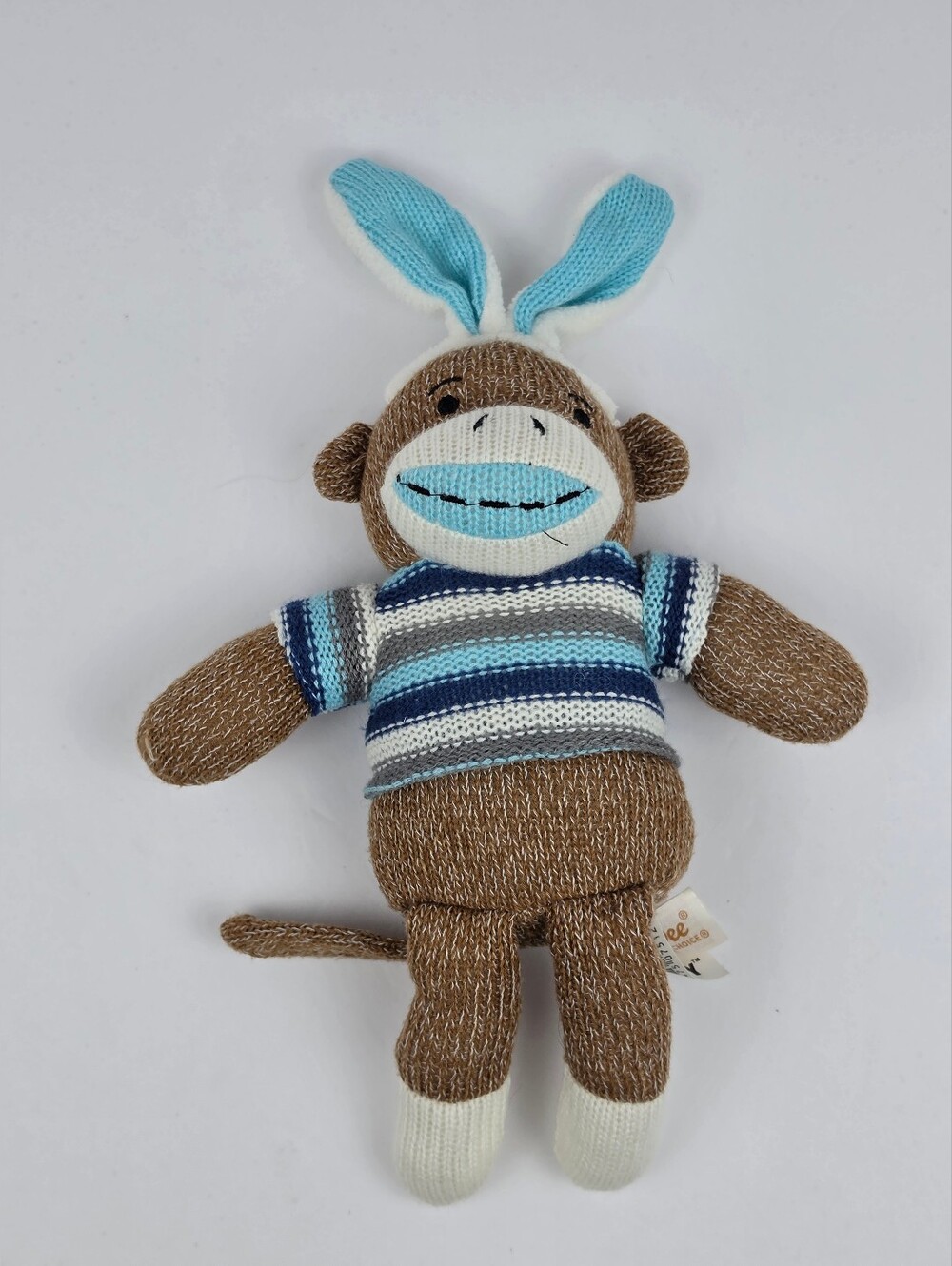 Dan Dee Collector’s Choice Sock Monkey Plush Blue Striped Sweater Stuffed Animal - Picture 5 of 9